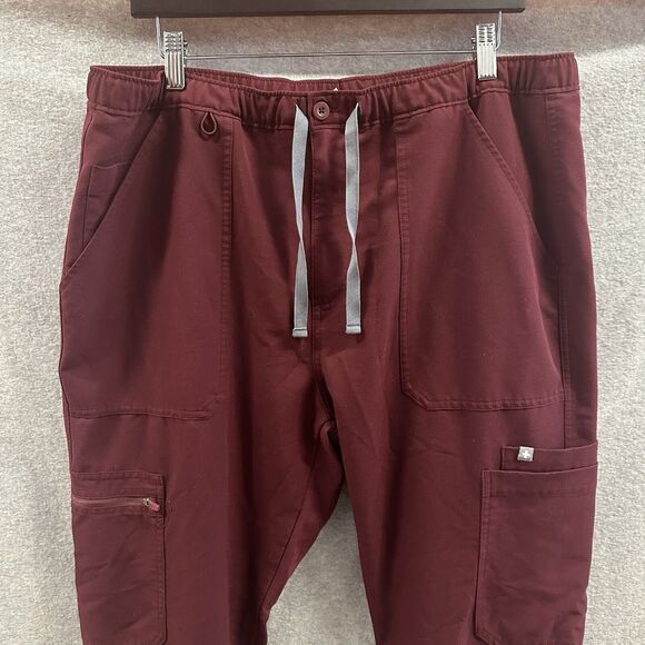 Figs Scrub Pants Mens Extra Large Tall Cairo Burgundy Red Nurse Uniform TM3001T - Picture 6 of 16